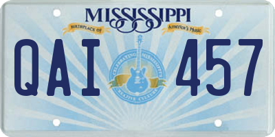 MS license plate QAI457