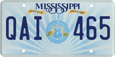 MS license plate QAI465