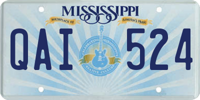 MS license plate QAI524