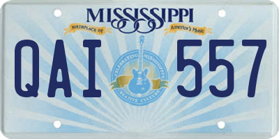 MS license plate QAI557