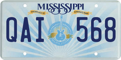 MS license plate QAI568