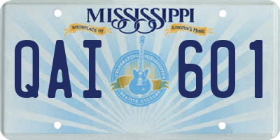 MS license plate QAI601