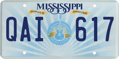 MS license plate QAI617