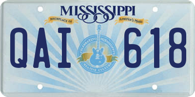 MS license plate QAI618