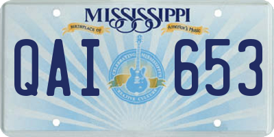 MS license plate QAI653