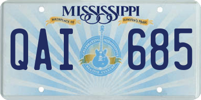 MS license plate QAI685