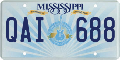 MS license plate QAI688