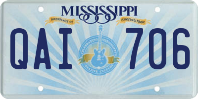 MS license plate QAI706