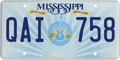 MS license plate QAI758