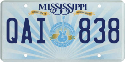 MS license plate QAI838