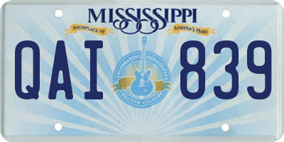 MS license plate QAI839