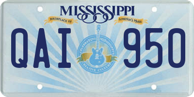 MS license plate QAI950