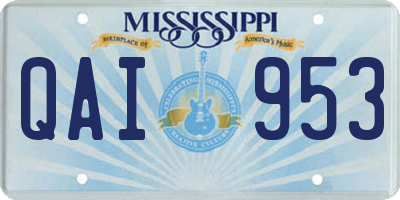MS license plate QAI953