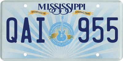MS license plate QAI955