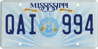 MS license plate QAI994