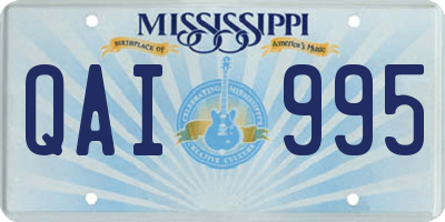 MS license plate QAI995