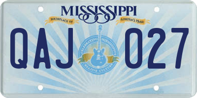 MS license plate QAJ027