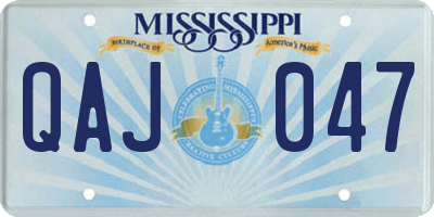MS license plate QAJ047