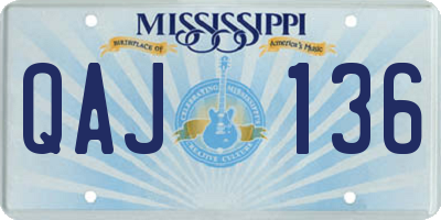 MS license plate QAJ136