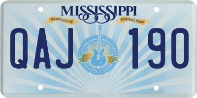 MS license plate QAJ190