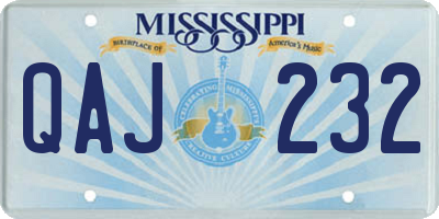 MS license plate QAJ232