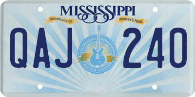 MS license plate QAJ240