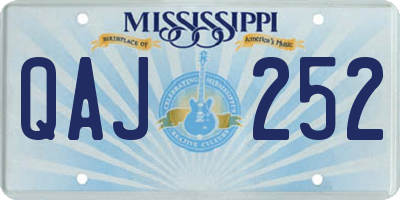 MS license plate QAJ252