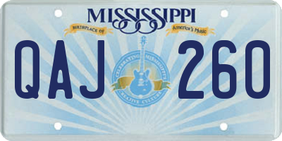 MS license plate QAJ260