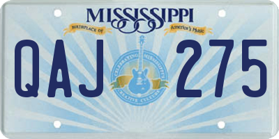 MS license plate QAJ275
