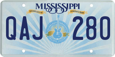 MS license plate QAJ280