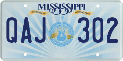 MS license plate QAJ302