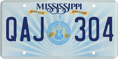 MS license plate QAJ304