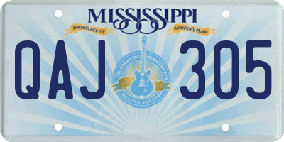 MS license plate QAJ305