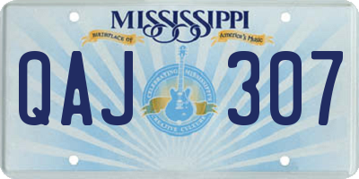 MS license plate QAJ307