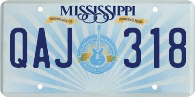 MS license plate QAJ318