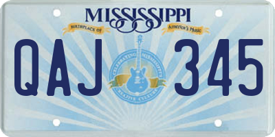 MS license plate QAJ345