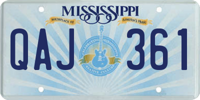 MS license plate QAJ361