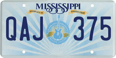MS license plate QAJ375