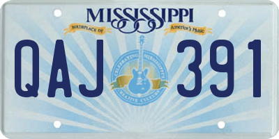 MS license plate QAJ391