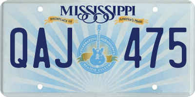 MS license plate QAJ475