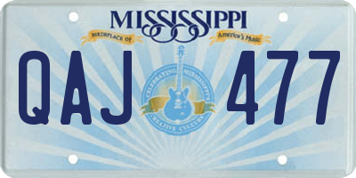 MS license plate QAJ477