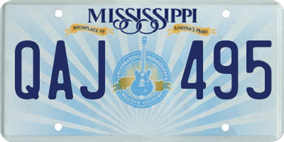 MS license plate QAJ495