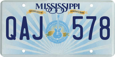 MS license plate QAJ578