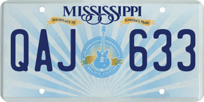MS license plate QAJ633