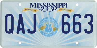MS license plate QAJ663