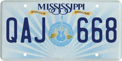 MS license plate QAJ668