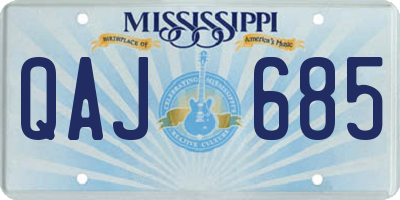 MS license plate QAJ685