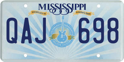 MS license plate QAJ698