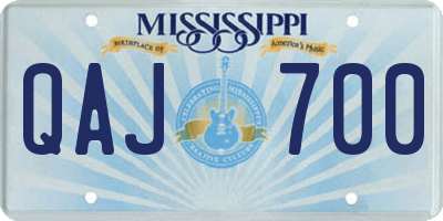 MS license plate QAJ700
