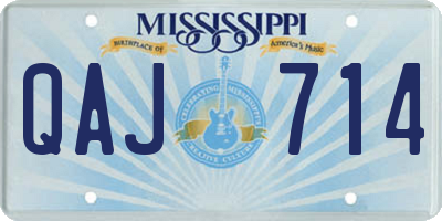 MS license plate QAJ714
